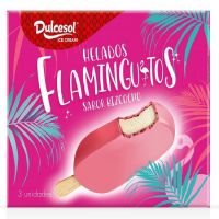 DUL HELADO FLAMINGUITOS 3X90ML. 16p.