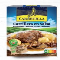 CAR CARRILLERA EN SALSA CON PATATAS Y SETAS 300Gr. 10p.